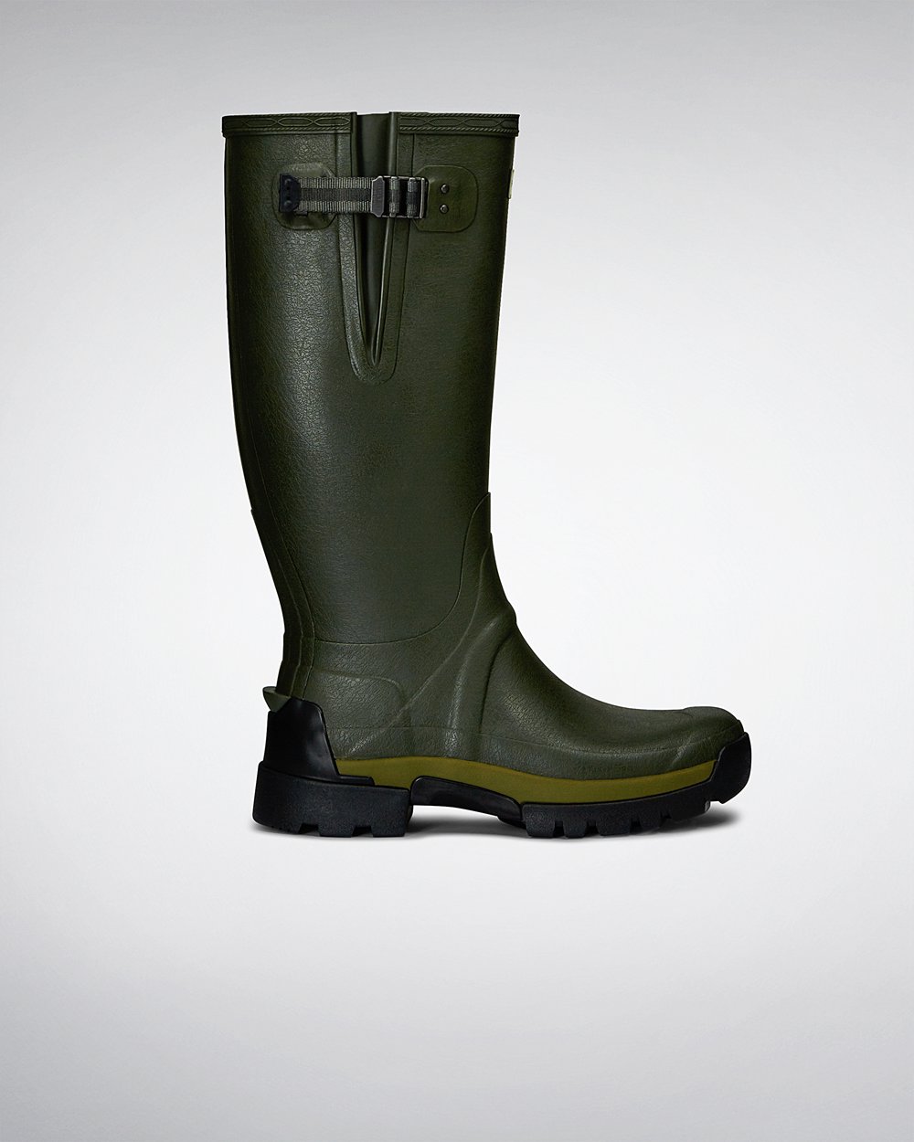 Botas de Lluvia Altas Hunter Hombre - Balmoral Bamboo Carbon - Verde Oscuro Oliva - XQMVLIE-23